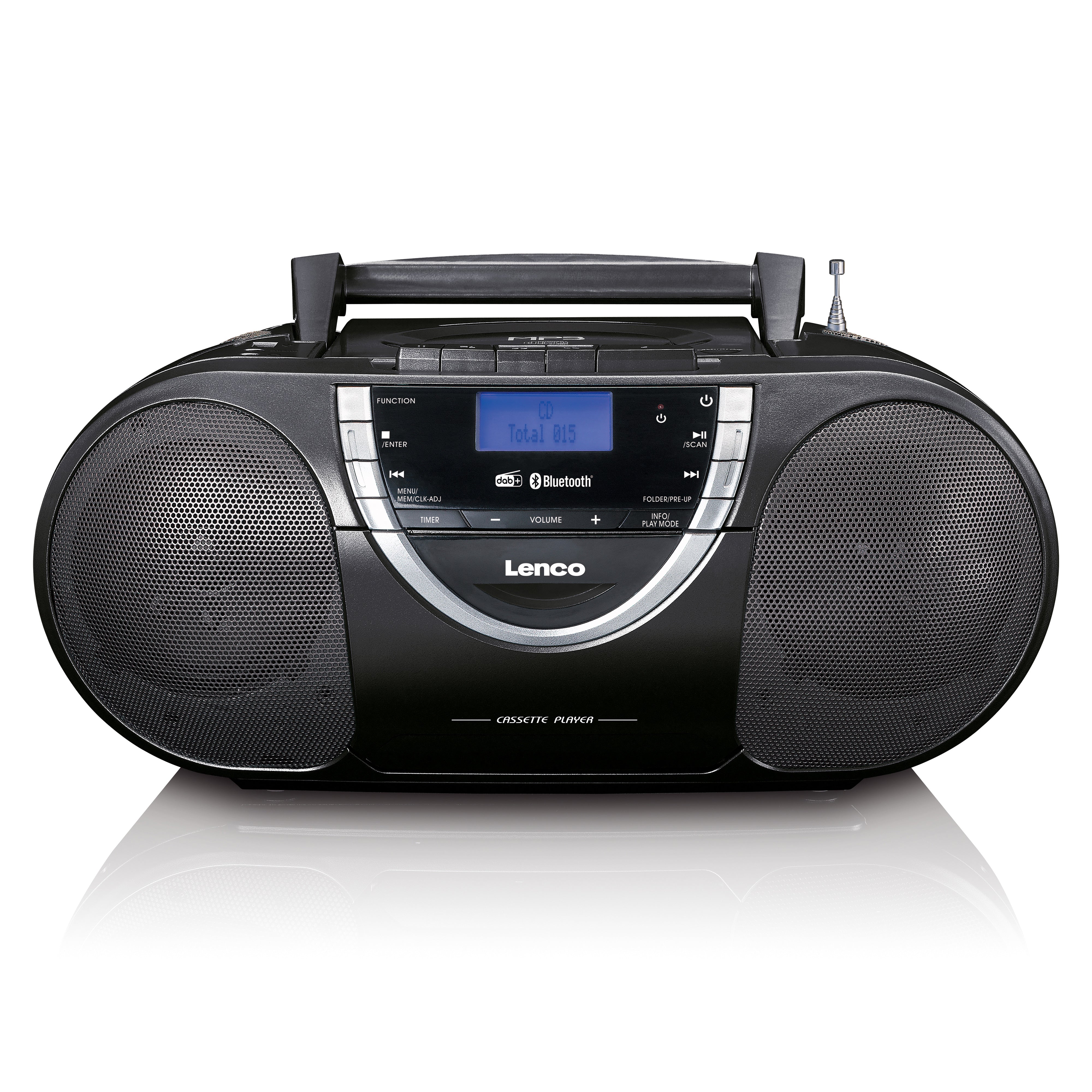 Lenco - Radio portable DAB+/FM avec Bluetooth®, lecteur CD, cassettes et  USB SCD-720SI Noir-Argent - Radio - Rue du Commerce