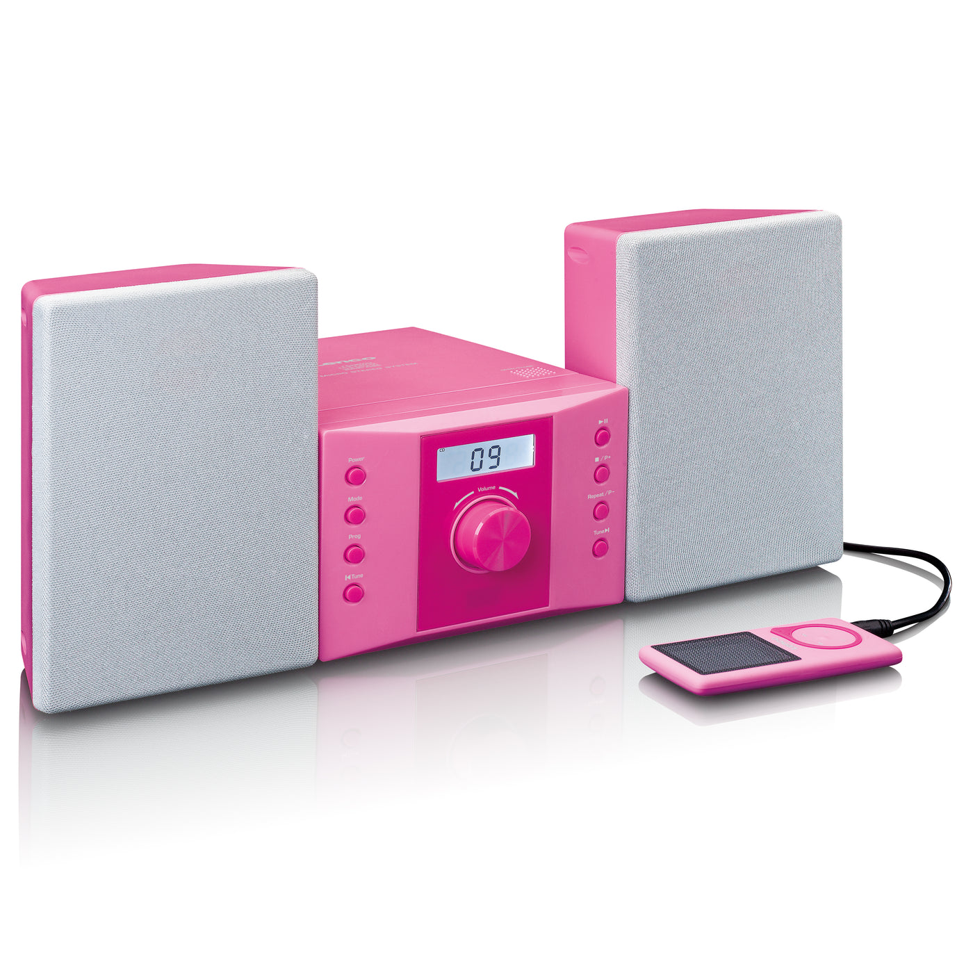 Lenco MC-013PK - Stereoanlage mit FM-Radio und CD-Player - Pink