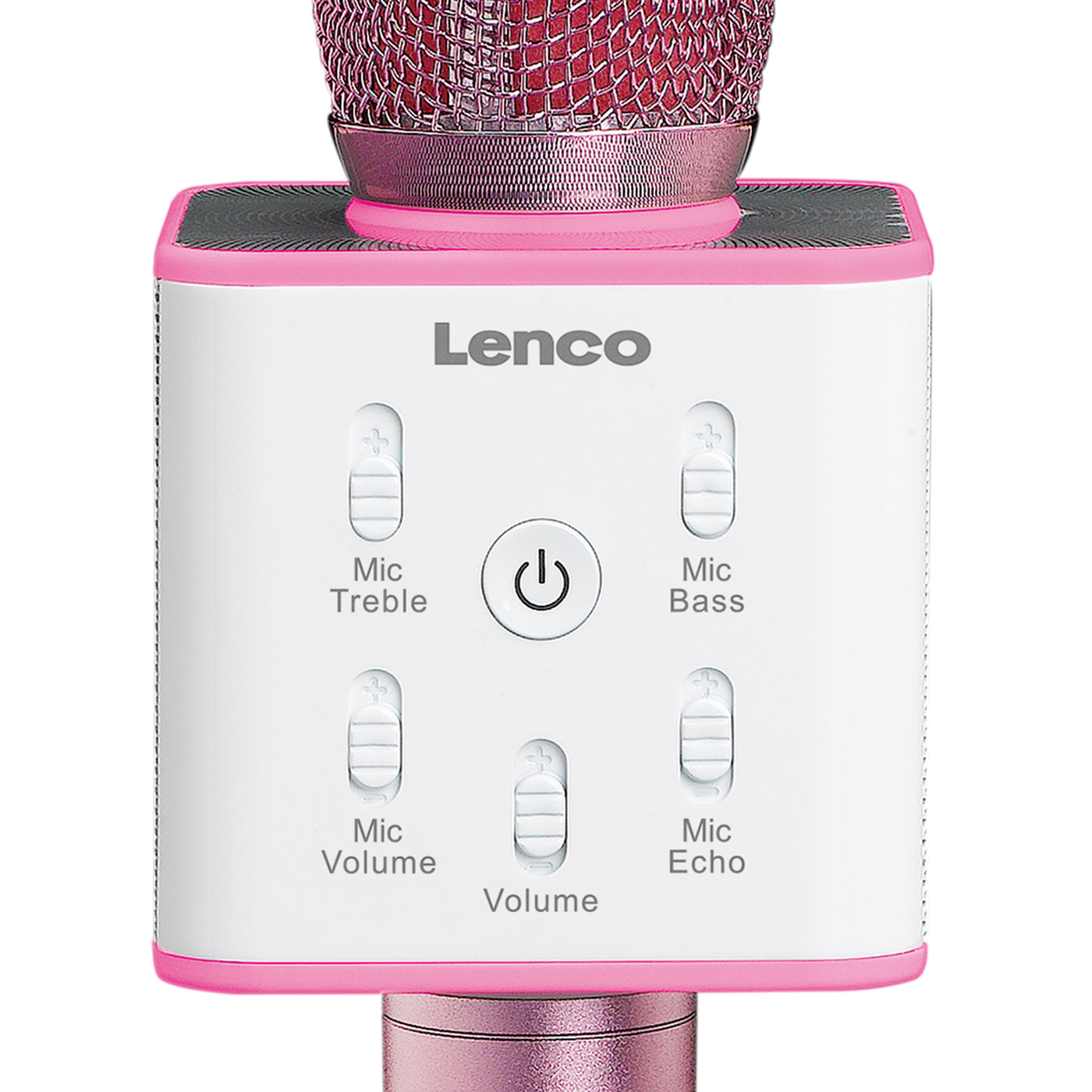 Lenco BMC-80 Pink - Karaoke-Mikrofon mit Bluetooth® und eingebauten Lautsprechern - Pink