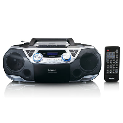 Lenco SCD-720SI - Tragbare XXL Boombox mit DAB+ / FM-Radio, Bluetooth®, CD-, USB- und Kasetten-Spieler - Silber