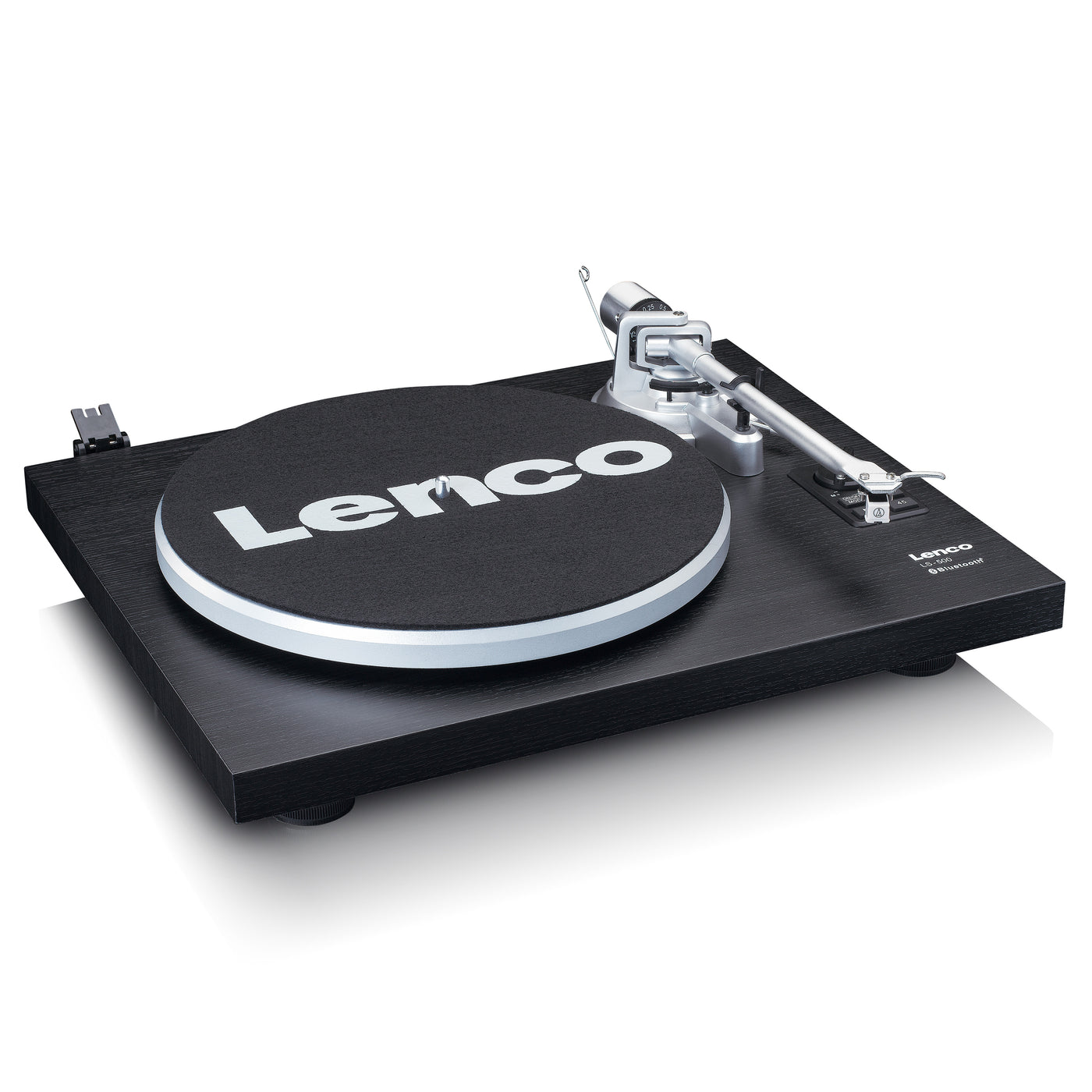 Lenco LS-500BK - Bluetooth® Plattenspieler mit zwei externen Lautsprechern und 2 x 30 Watt RMS - Schwarz