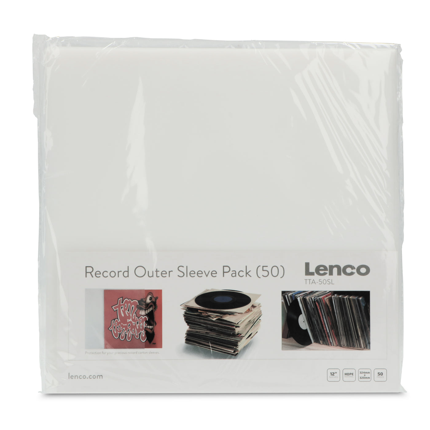 Lenco TTA-50SL - 50 Schutzhüllen für Langspielplatten - Transparent