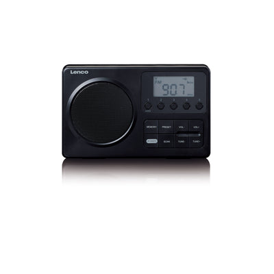 Lenco MPR-035BK - Kompaktes tragbares FM-Radio mit LCD-Bildschirm - Schwarz