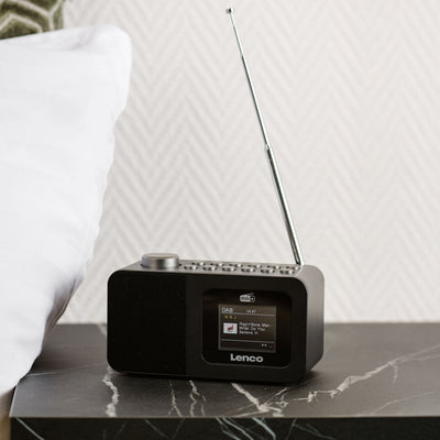 Lenco CR-625BK - DAB+/FM Radiowecker mit Farbdisplay, Sleeptimer und Doppelalarmfunktion - Schwarz