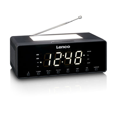 Lenco CR-540BK - Radiowecker mit dimmbarem Nachtlicht und USB-Ladefunktion - Schwarz