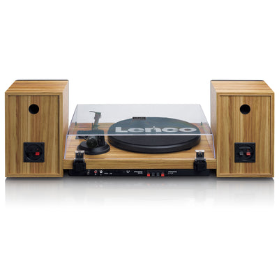 Lenco LS-500OK - Bluetooth® Plattenspieler mit zwei externen Lautsprechern und 2 x 30 Watt RMS - Holz
