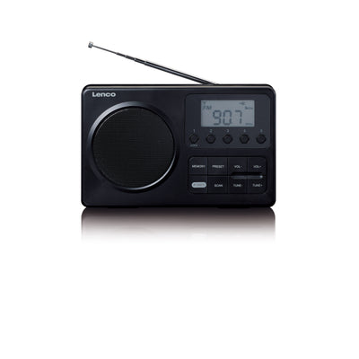 Lenco MPR-035BK - Kompaktes tragbares FM-Radio mit LCD-Bildschirm - Schwarz