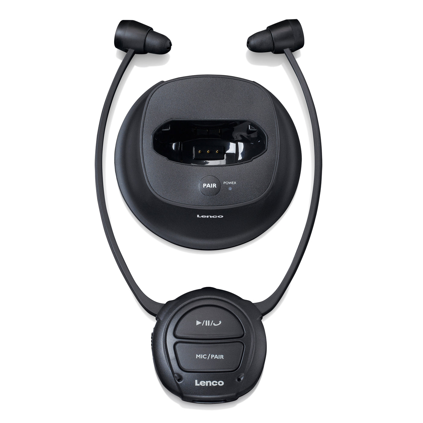 Lenco HPW-400BK - Kabellose Gehörverstärker-Kopfhörer