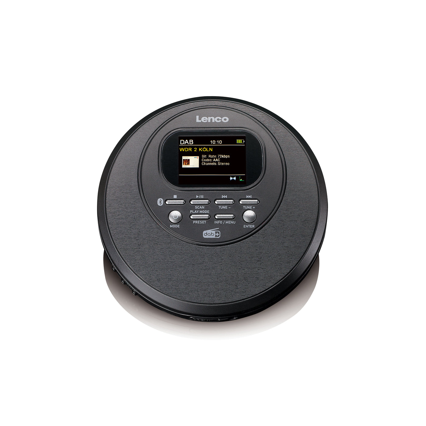 Lenco CD-500BK - Tragbarer CD-Player mit DAB+/FM-Radio und Bluetooth® - Schwarz