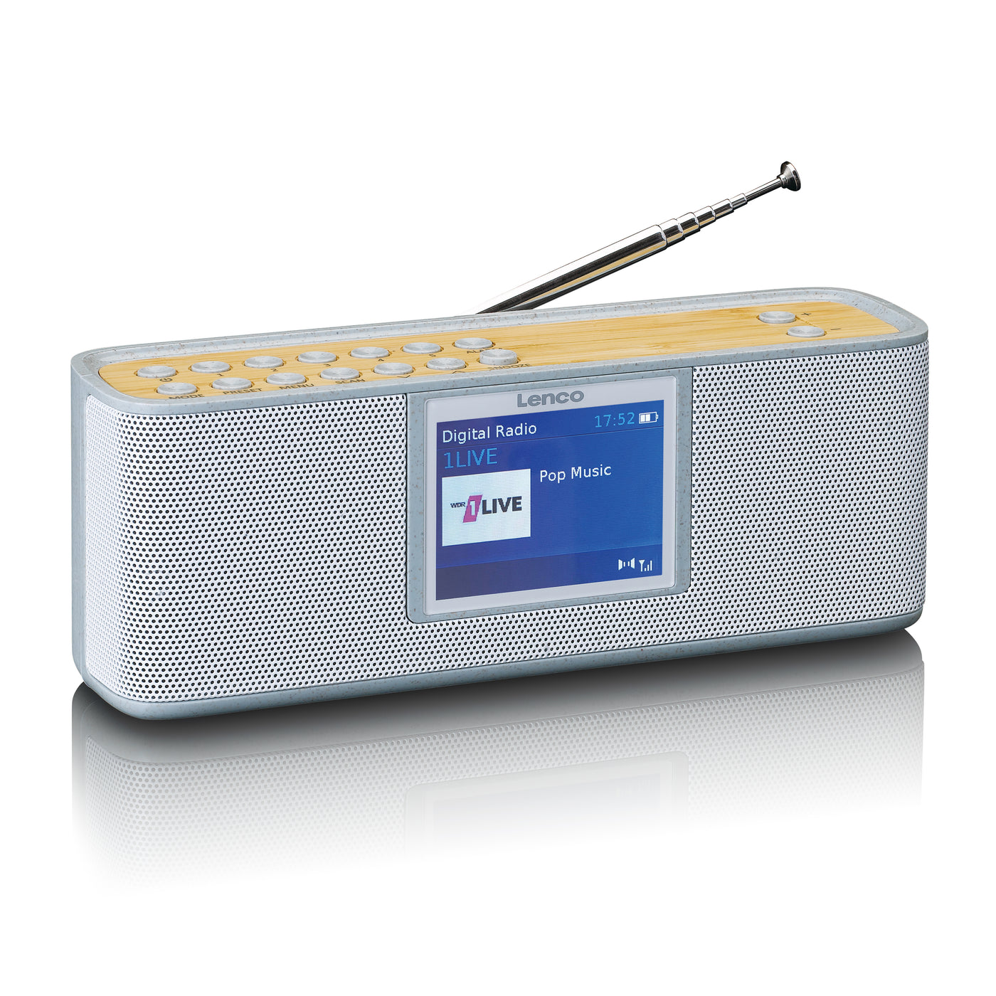 Lenco PDR-046GY - Eco DAB+ Radio mit Bluetooth® 5.0, weiß/bambus
