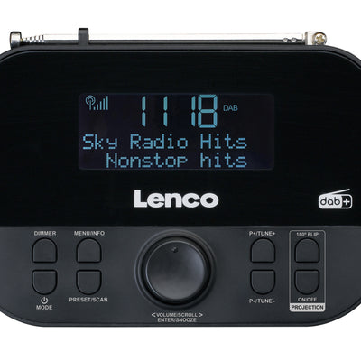 Lenco CR-615BK - DAB+ und FM-Radiowecker mit Projektion - Schwarz