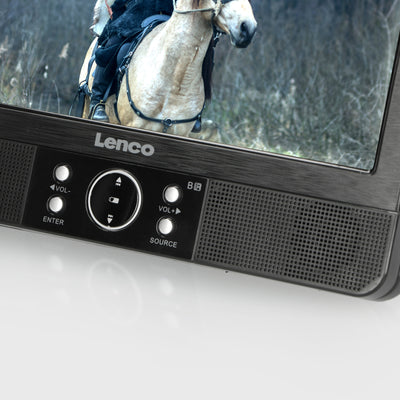 Lenco DVP-939 - 2 x 9 Zoll tragbarer DVD-Spieler mit 2x Kopfhörer und 2x Kopfstützenbefestigung - integrierter Akku - USB-Eingang - SD-Kartenleser - Schwarz
