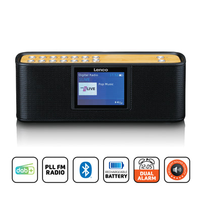Lenco PDR-045BK - DAB+-Radio mit Bluetooth® 5.0, Schwarz