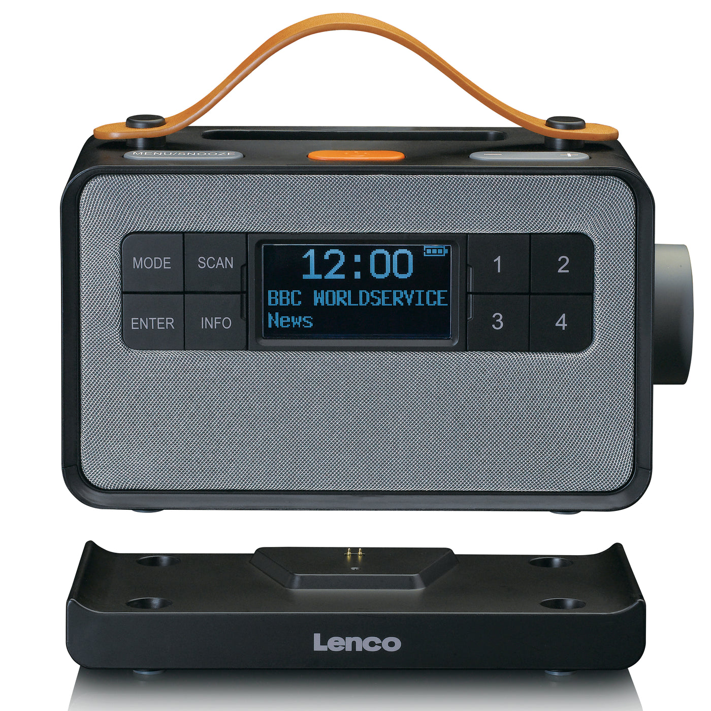 Lenco PDR-065BK - Transportables UKW-/DAB+-Radio mit großen Tasten und „Easy Modus“-Funktion, Schwarz