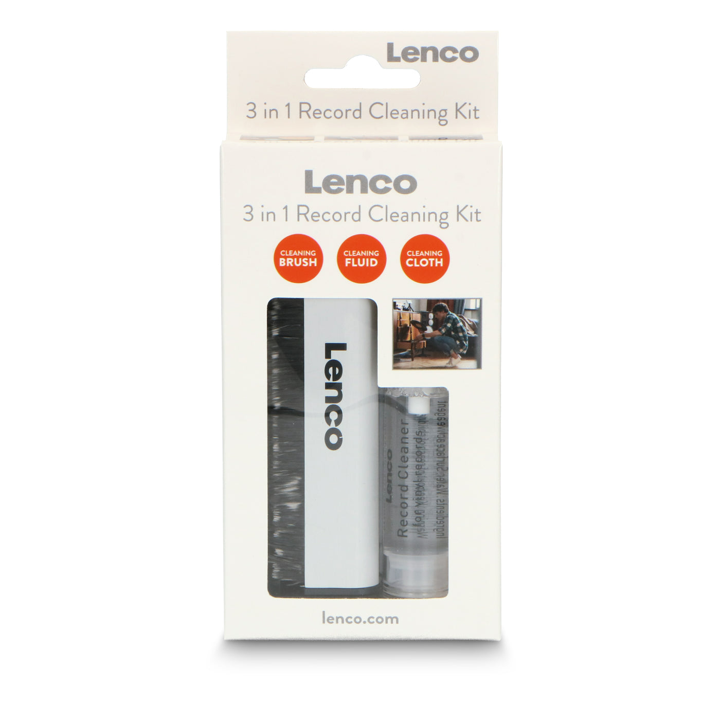 Lenco TTA-3IN1 - Reinigungsbürste für Langspielplatten - Kohlefaserbürste