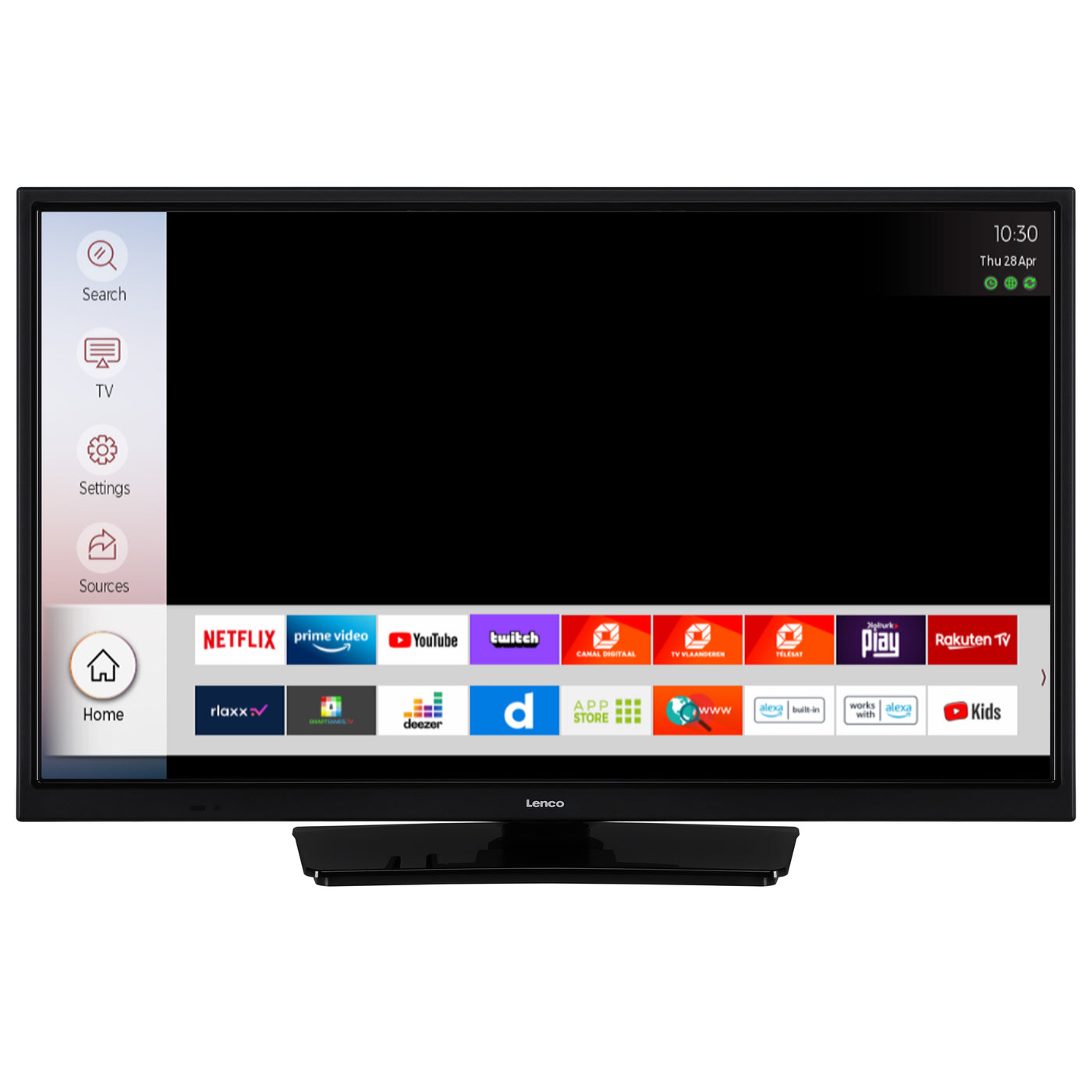 Lenco DVL-2483BK (V2) - 24-Zoll Smart-TV mit integrierter DVD-Player und 12-V-Kfz-Adapter - Schwarz