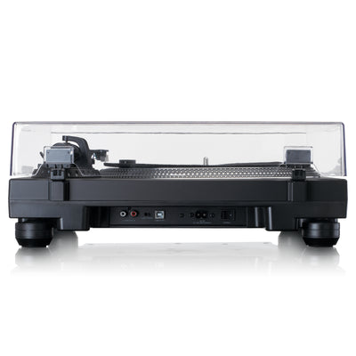 Lenco L-3818BK - Plattenspieler mit Direktantrieb - DJ Plattenspieler - Pitch Control - 33 und 45 U/min - Stereo Vorverstärker - USB - RCA Line-Out - Digitalisierung via PC - Schwarz