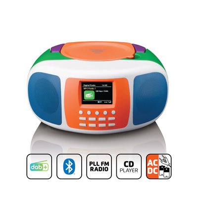 Lenco SCD-861KIDS - Tragbares DAB+/FM-Radio mit Bluetooth®, CD-Player und großem LCD-Farbdisplay - Fröhliche Farben für Kinder