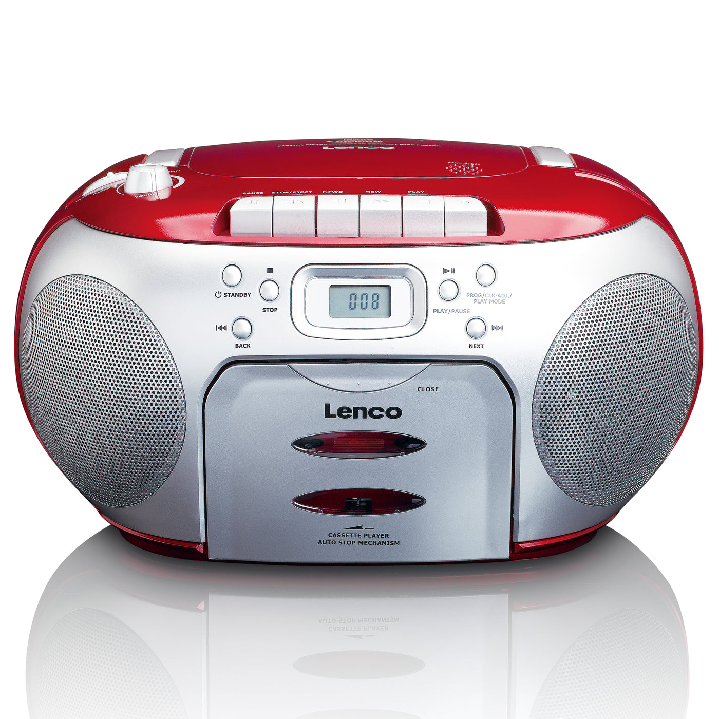 Lenco SCD-410RD - Radio/Kassetten und CD-Player - Rot