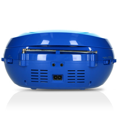 Lenco SCD-650BU - Tragbares FM-Radio mit CD/MP3-Player - USB-Anschluß - Karaoke - Mikrofon - Lichteffekte - Blau
