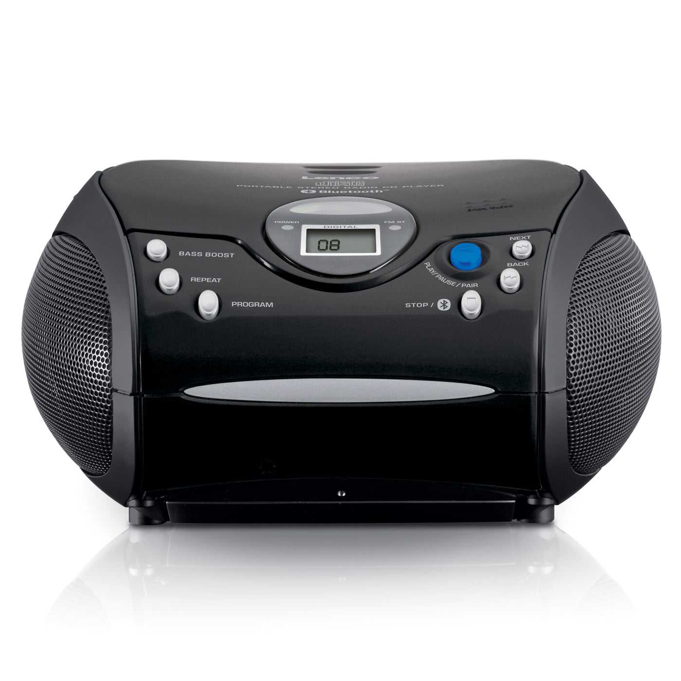 Lenco SCD-32BT - Tragbarer CD-Player mit UKW-Radio und Bluetooth®, Schwarz