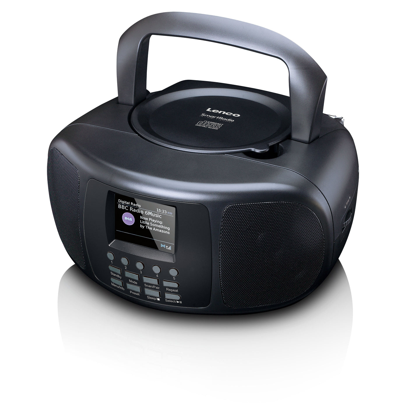 Lenco SCD-6000BK - Tragbares Internetradio mit DAB+/FM, Bluetooth®, CD-Player und großem LCD-Farbdisplay - Schwarz
