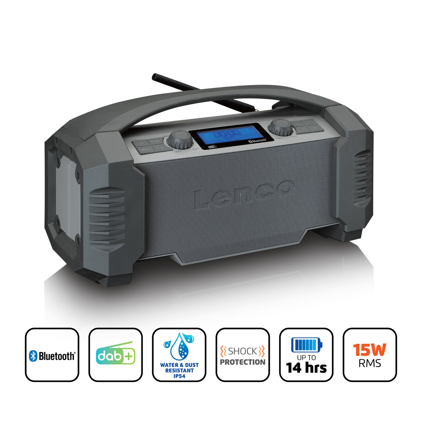 Lenco ODR-150GY - DAB+/FM radio (IP54) mit Bluetooth®