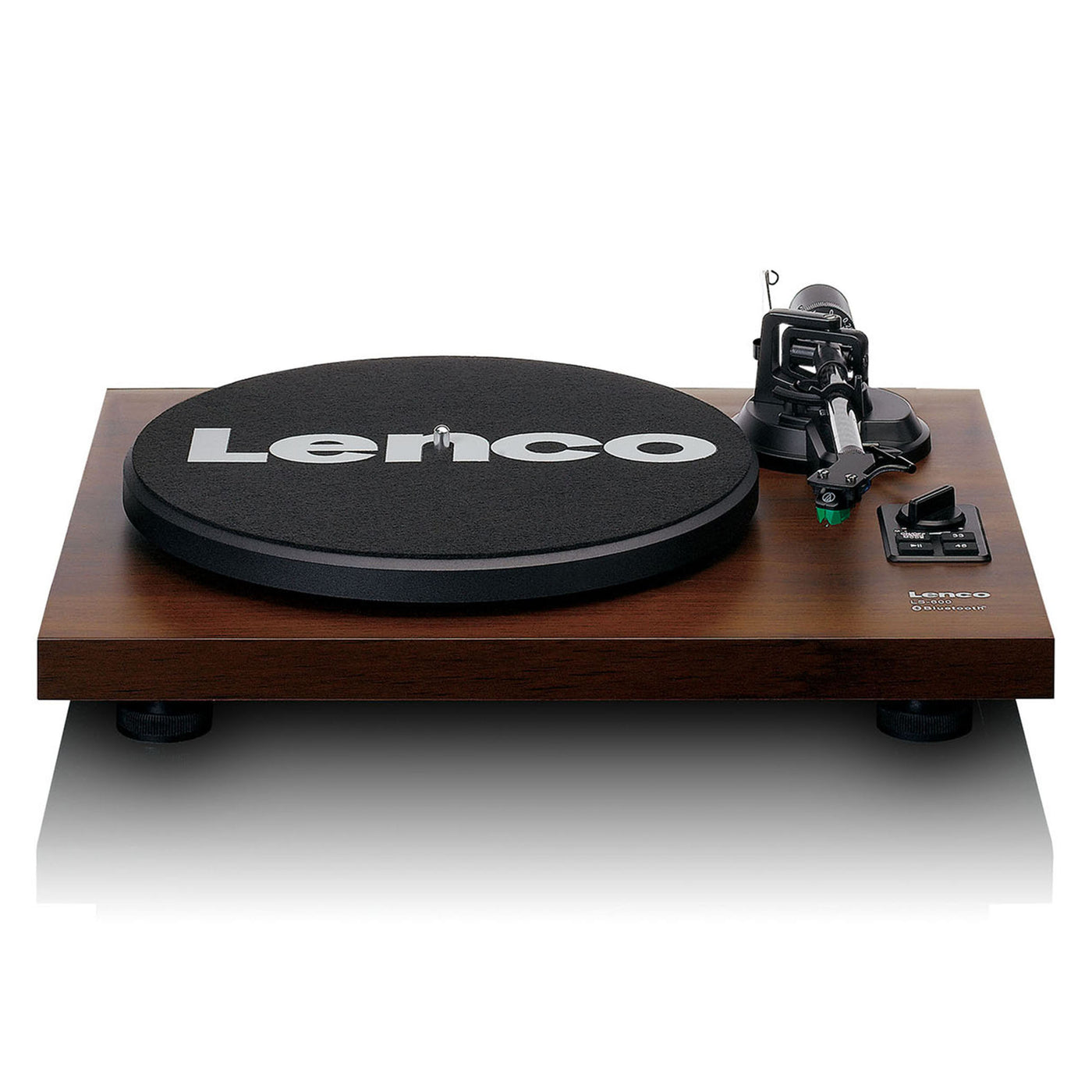 Lenco LS-600WA - Bluetooth® Plattenspieler mit zwei externen Lautsprechern und 2 x 30 Watt RMS - Walnuss