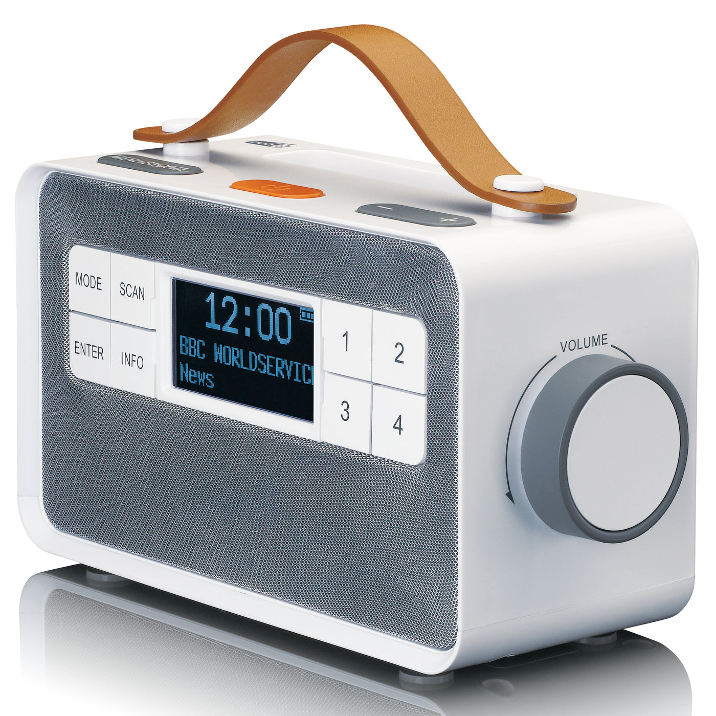 Lenco PDR-065WH - Transportables UKW-/DAB+-Radio für Senioren mit großen Tasten und „Easy Modus“-Funktion, Weiß