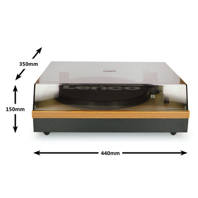 Lenco LS-300WD - Bluetooth® Plattenspieler mit zwei externen Lautsprechern und 2 x 10 Watt RMS, holz