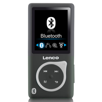 Lenco XEMIO-768 Grey - MP3/MP4-Player mit Bluetooth® - 8 GB Mikro-SD-Speicherkarte - 1,8" Farbdisplay - Grau