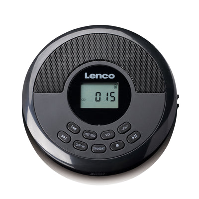 Lenco CD-340BK - Tragbarer CD-/MP3-Player mit Bluetooth und integrierten Lautsprechern - Schwarz