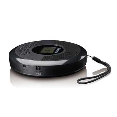 Lenco CD-340BK - Tragbarer CD-/MP3-Player mit Bluetooth und integrierten Lautsprechern - Schwarz