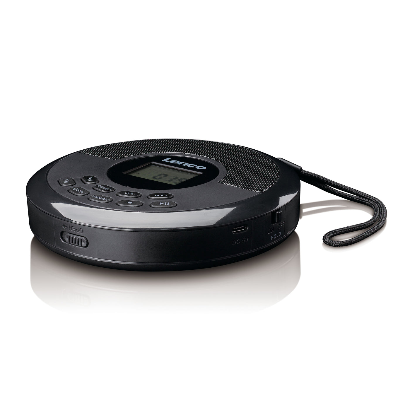 Lenco CD-340BK - Tragbarer CD-/MP3-Player mit Bluetooth und integrierten Lautsprechern - Schwarz