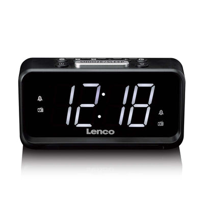 Lenco CR-28BK - Radiowecker mit manueller Dimmfunktion, Nachtlicht und hellem LED-Display - Schwarz
