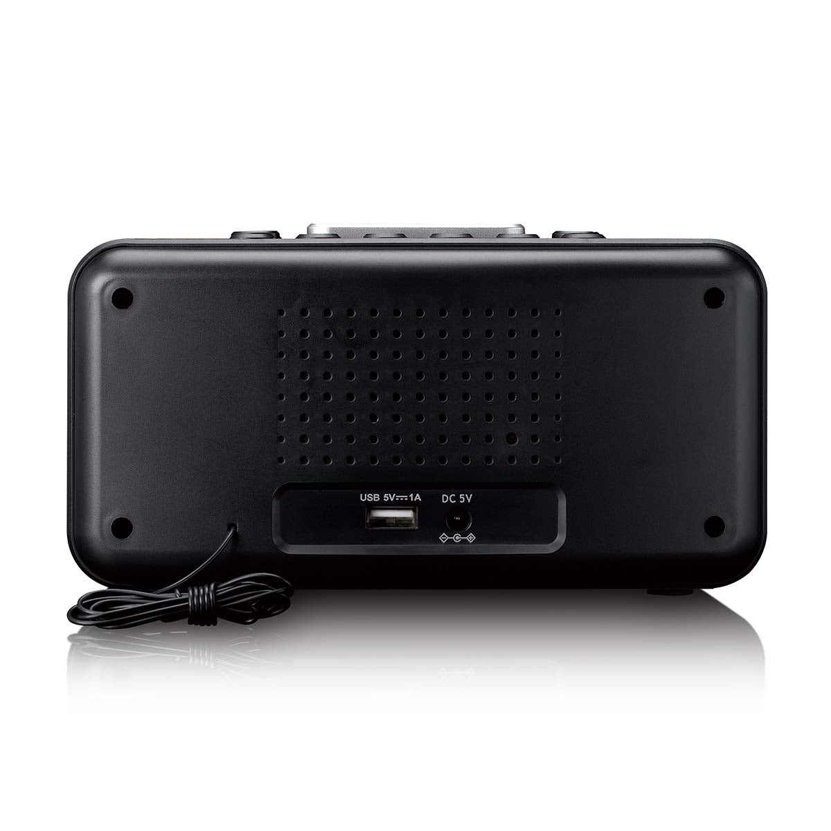 Lenco CR-28BK - Radiowecker mit manueller Dimmfunktion, Nachtlicht und hellem LED-Display - Schwarz