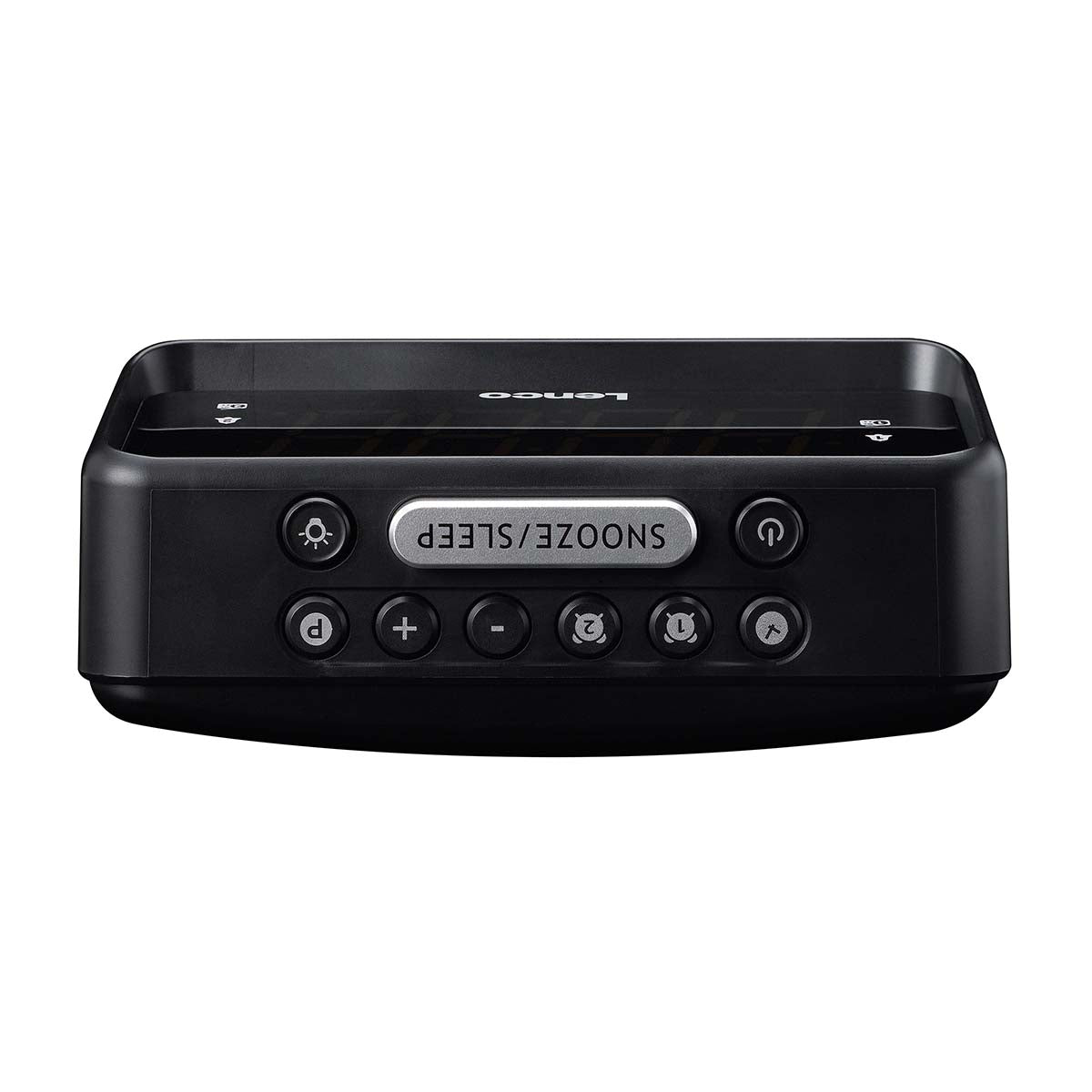 Lenco CR-28BK - Radiowecker mit manueller Dimmfunktion, Nachtlicht und hellem LED-Display - Schwarz