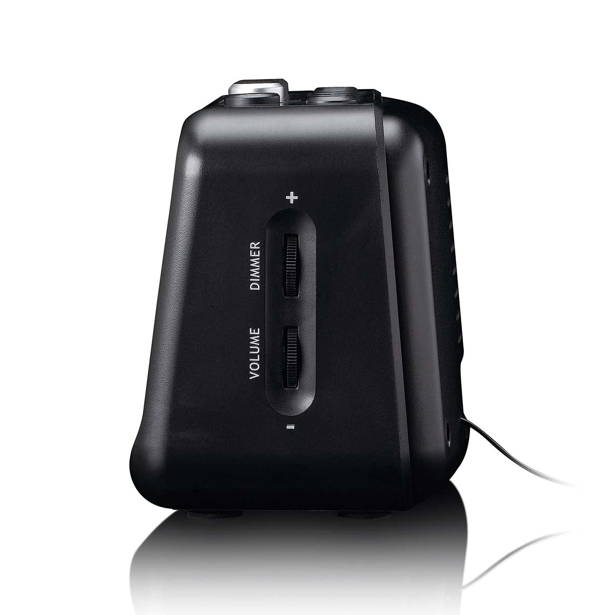 Lenco CR-28BK - Radiowecker mit manueller Dimmfunktion, Nachtlicht und hellem LED-Display - Schwarz