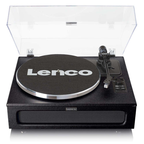 Lenco LS-430BK - Plattenspieler mit 4 eingebauten Lautsprechern - 40 Watt RMS - Bluetooth® - Kunstleder