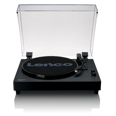 Lenco LS-60BK - Plattenspieler aus Holz mit Bluetooth und integrierten Lautsprechern - Schwarz