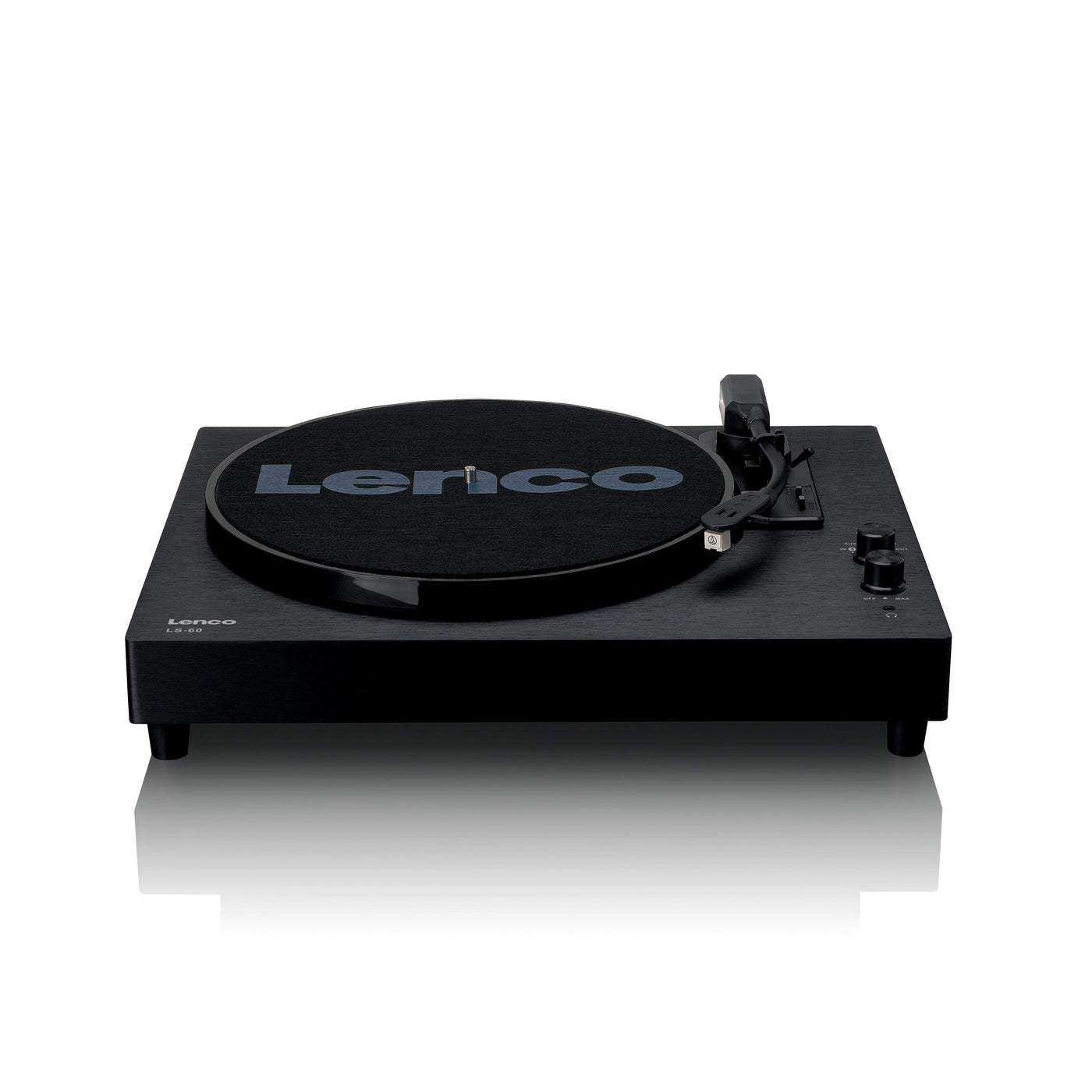 Lenco LS-60BK - Plattenspieler aus Holz mit Bluetooth und integrierten Lautsprechern - Schwarz