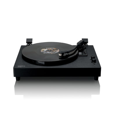 Lenco LS-60BK - Plattenspieler aus Holz mit Bluetooth und integrierten Lautsprechern - Schwarz