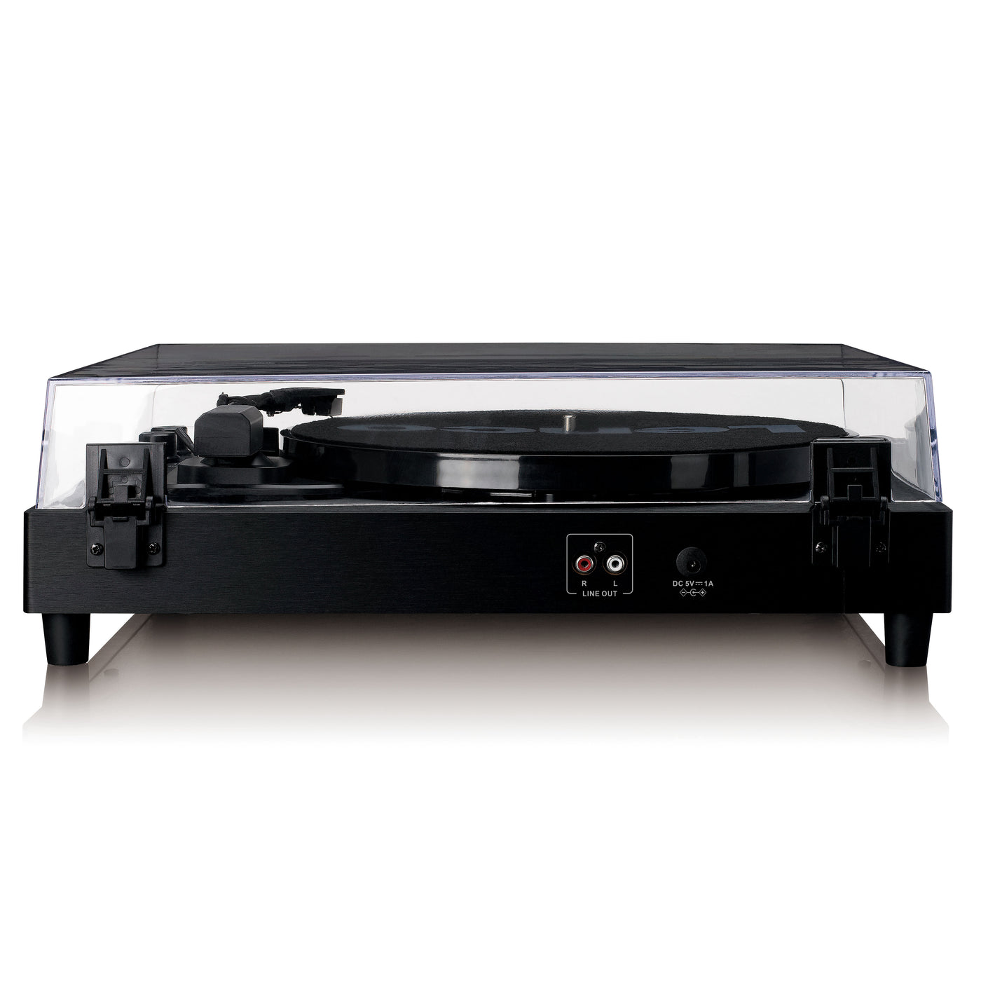 Lenco LS-60BK - Plattenspieler aus Holz mit Bluetooth und integrierten Lautsprechern - Schwarz