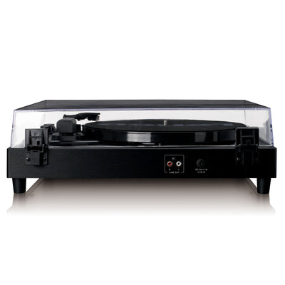 Lenco LS-60BK - Plattenspieler aus Holz mit Bluetooth und integrierten Lautsprechern - Schwarz