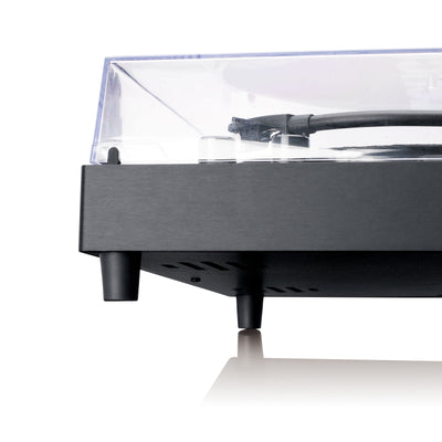 Lenco LS-60BK - Plattenspieler aus Holz mit Bluetooth und integrierten Lautsprechern - Schwarz