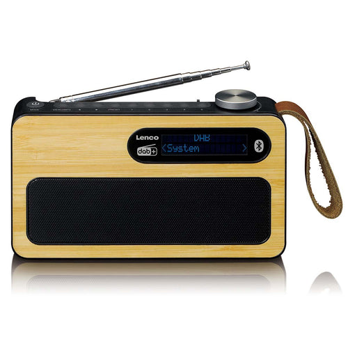 Lenco PDR-040 tragbares DAB+ Radio - Bluetooth® 5.0 - PLL FM - 5 Speichertasten - Uhr und Weckfunktion - 3 Watt RMS - 2000mAh Akku - Schwarz