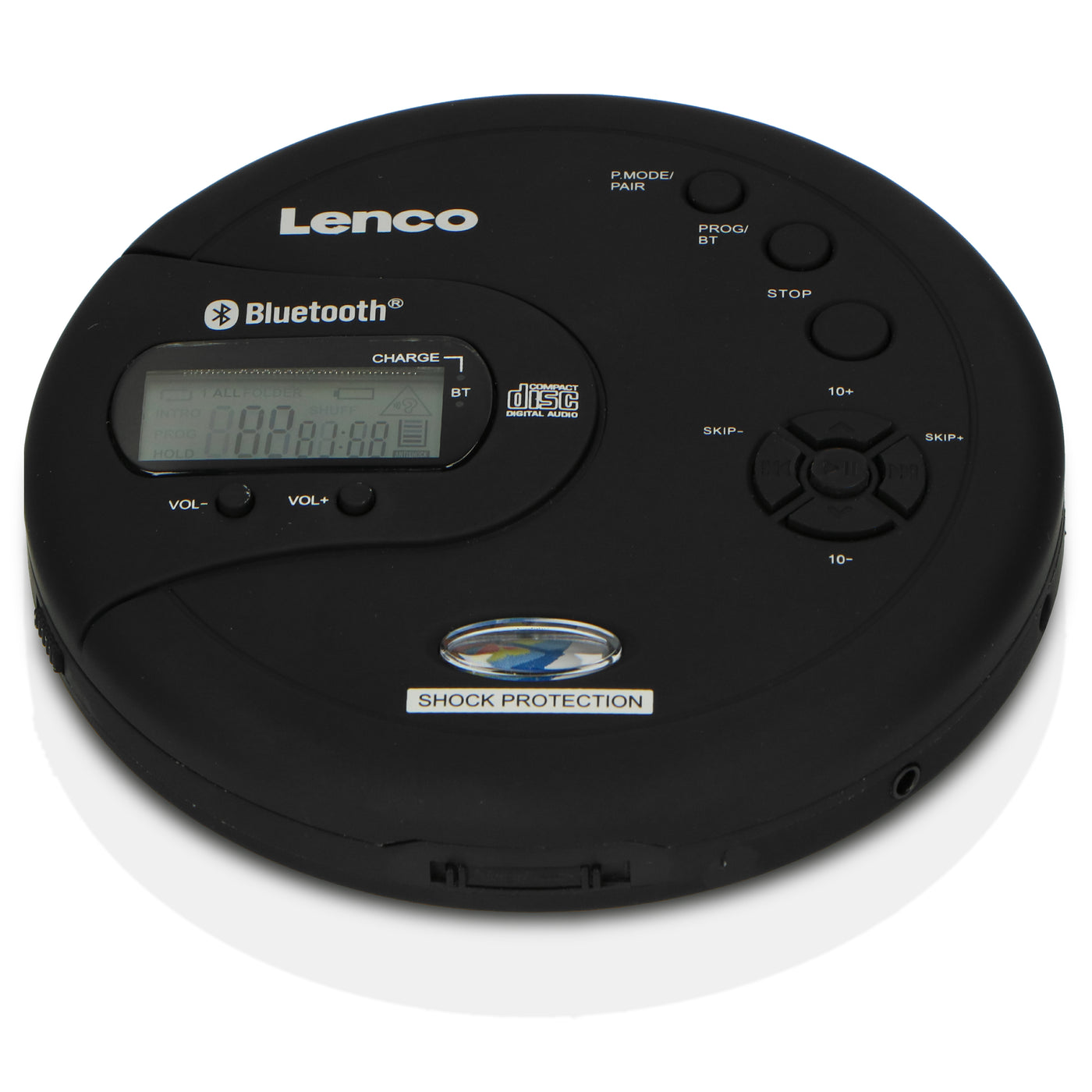 Lenco CD-300BK - Tragbarer Bluetooth® CD-MP3-Player mit Anti-Shock - Schwarz