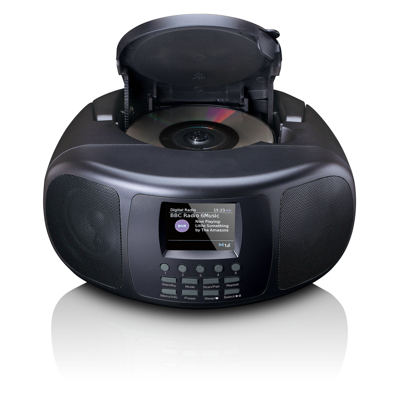 Lenco SCD-6000BK - Tragbares Internetradio mit DAB+/FM, Bluetooth®, CD-Player und großem LCD-Farbdisplay - Schwarz