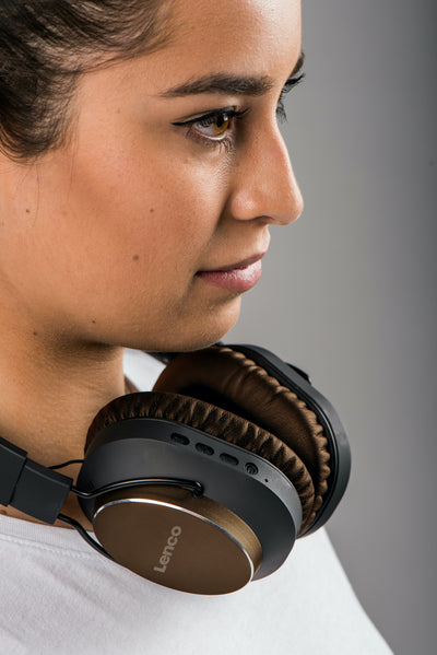 Lenco HPB-730BN - Bluetooth® Kopfhörer mit Active Noise Cancelling (ANC) - Braun