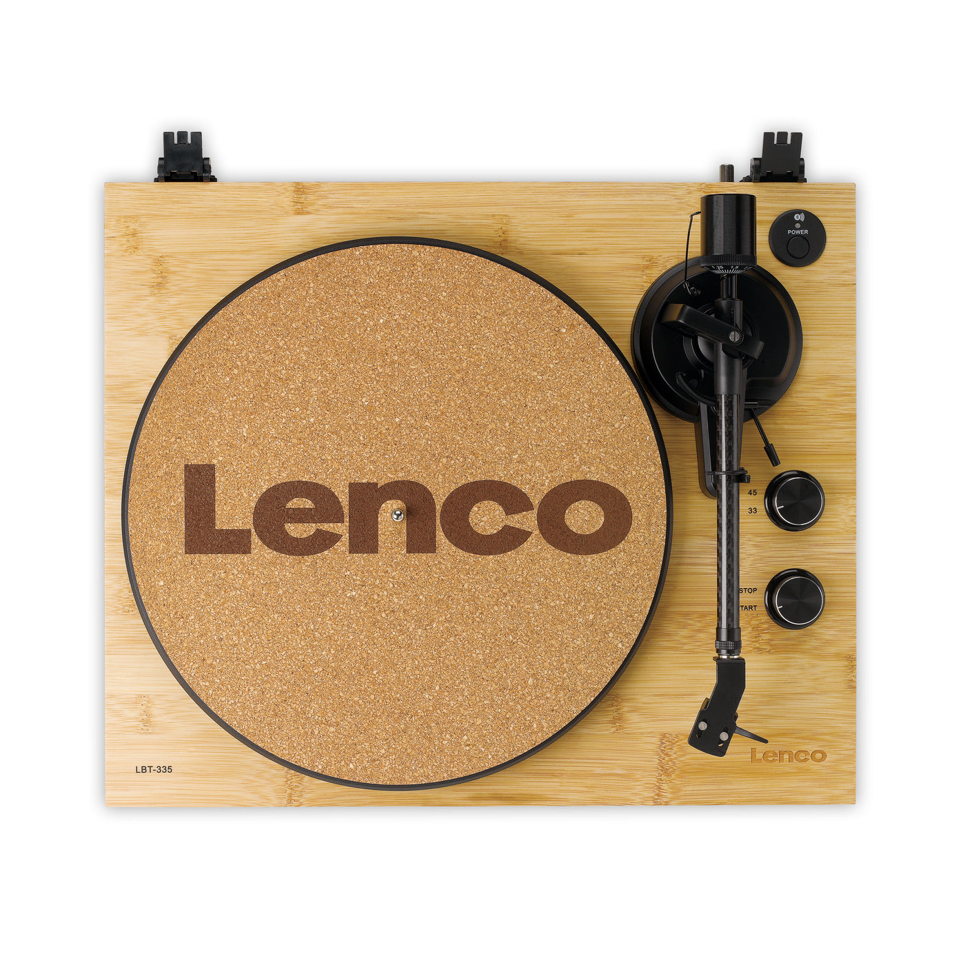 Lenco LBT-335BA - Plattenspieler mit Bluetooth®, Gehäuse aus echtem Bambus und Ortofon 2M Red Tonabnehmer